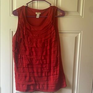 Chico's Ruffled Red Tank Top